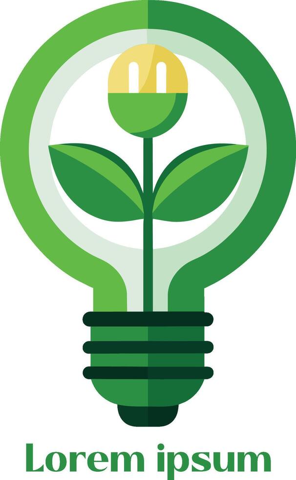 Renewable Energy Resources Logo Light Bulb with Plant in It Eco Friendly Energy Logo vector