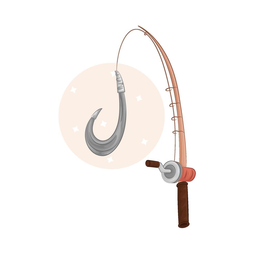 Illustration of fishing rod vector