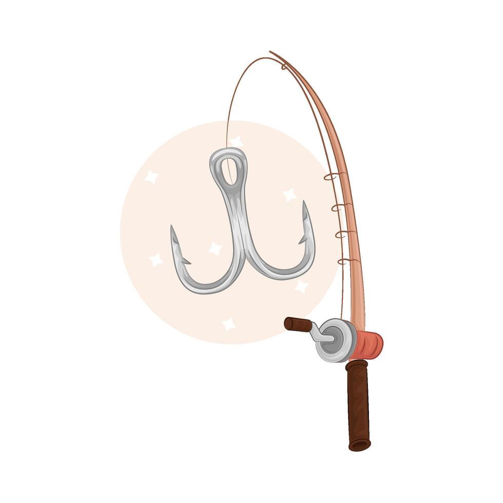 Illustration of fishing rod vector