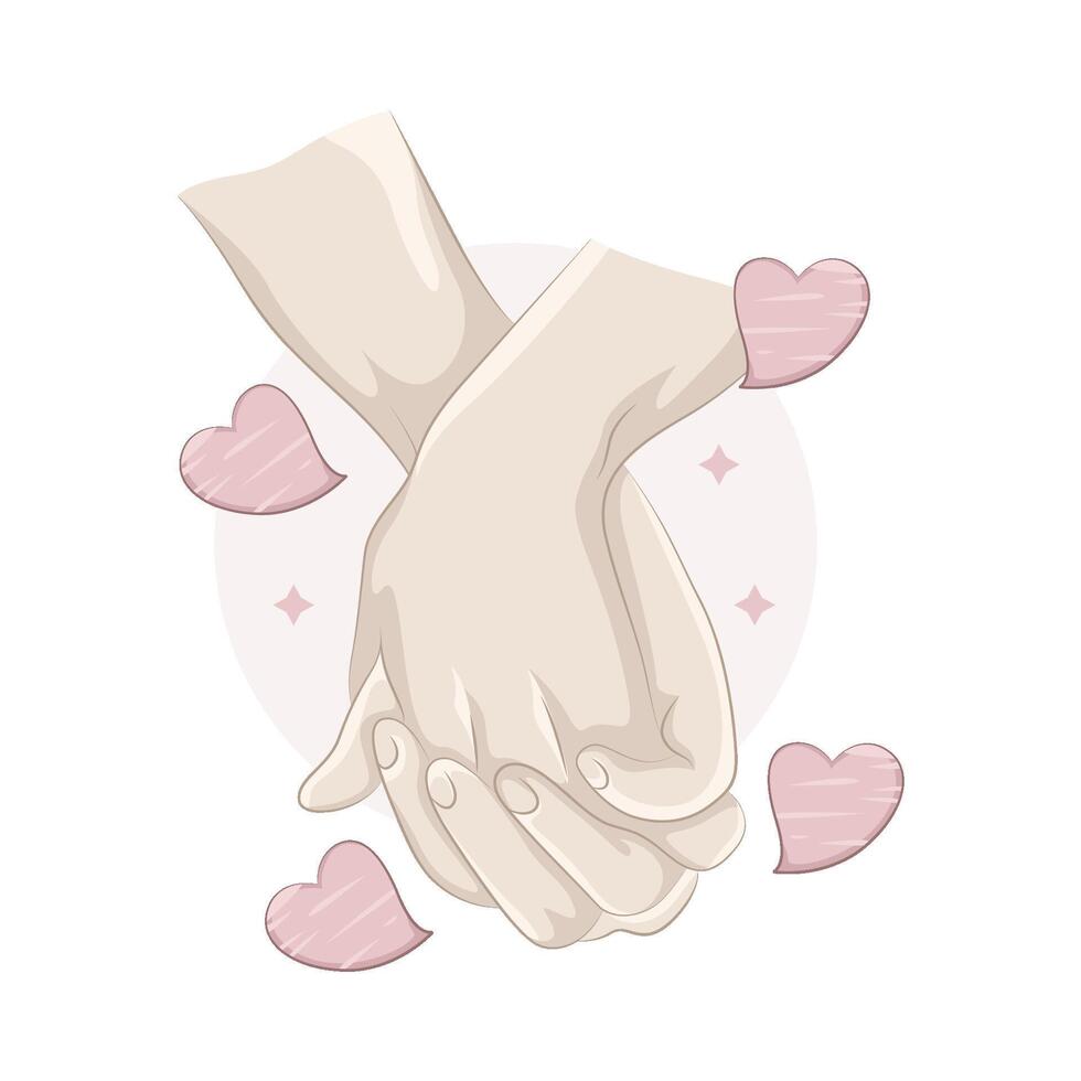 Illustration of holding hands vector