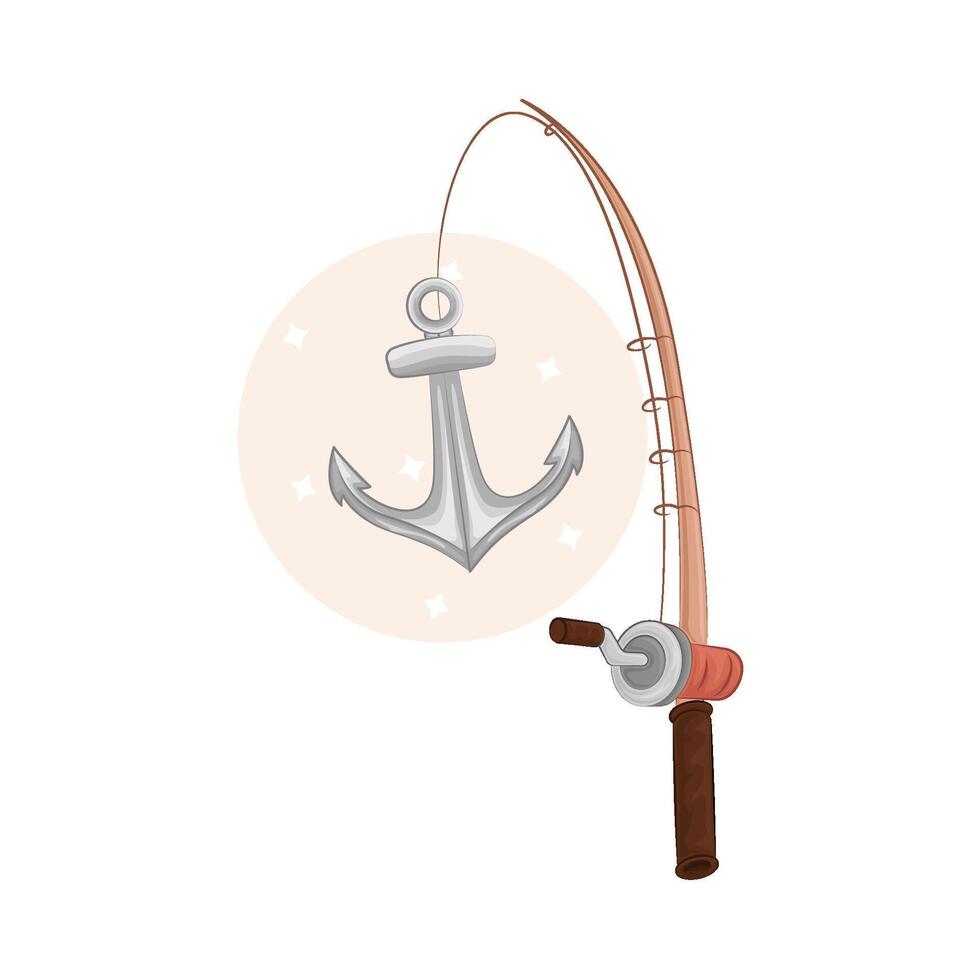 Illustration of fishing rod vector