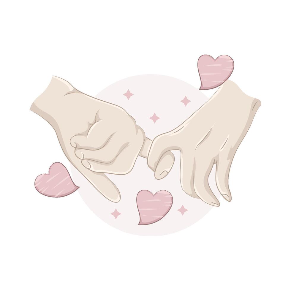 Illustration of holding hands vector