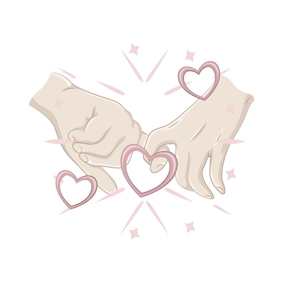 Illustration of holding hands vector