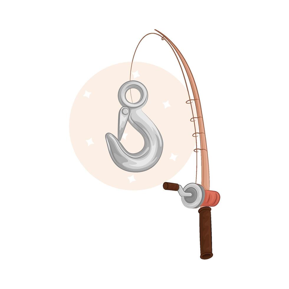 Illustration of fishing rod vector
