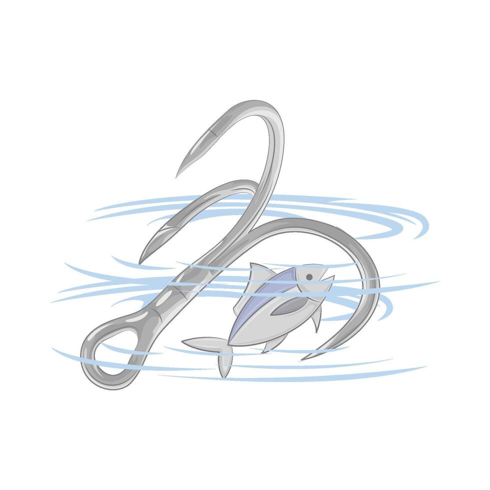 Illustration of fishing hook vector