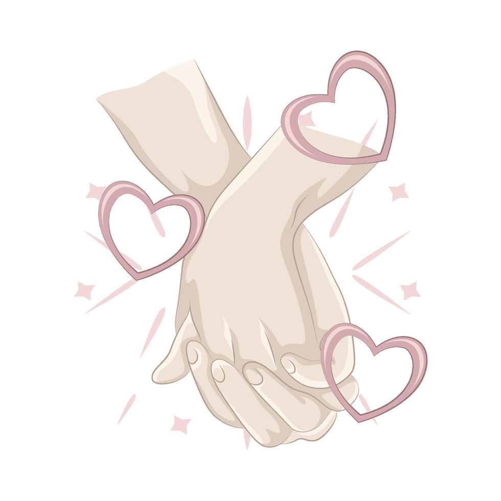 Illustration of holding hands vector