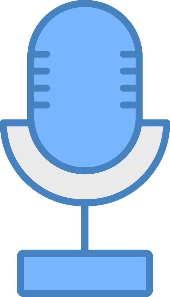 Microphone Line Filled Blue Icon vector