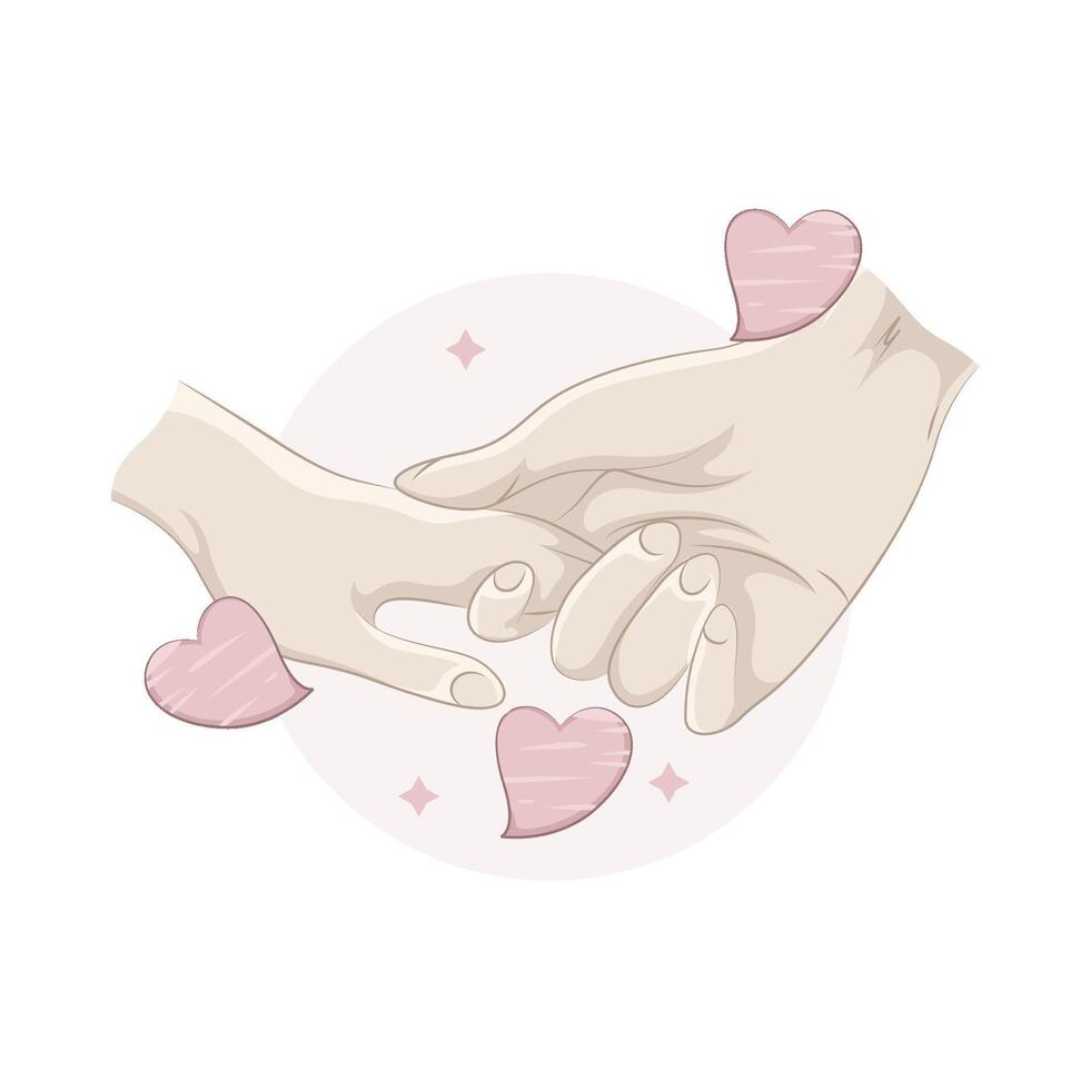 Illustration of holding hands vector