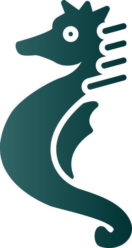 Seahorse Glyph Gradient Icon vector