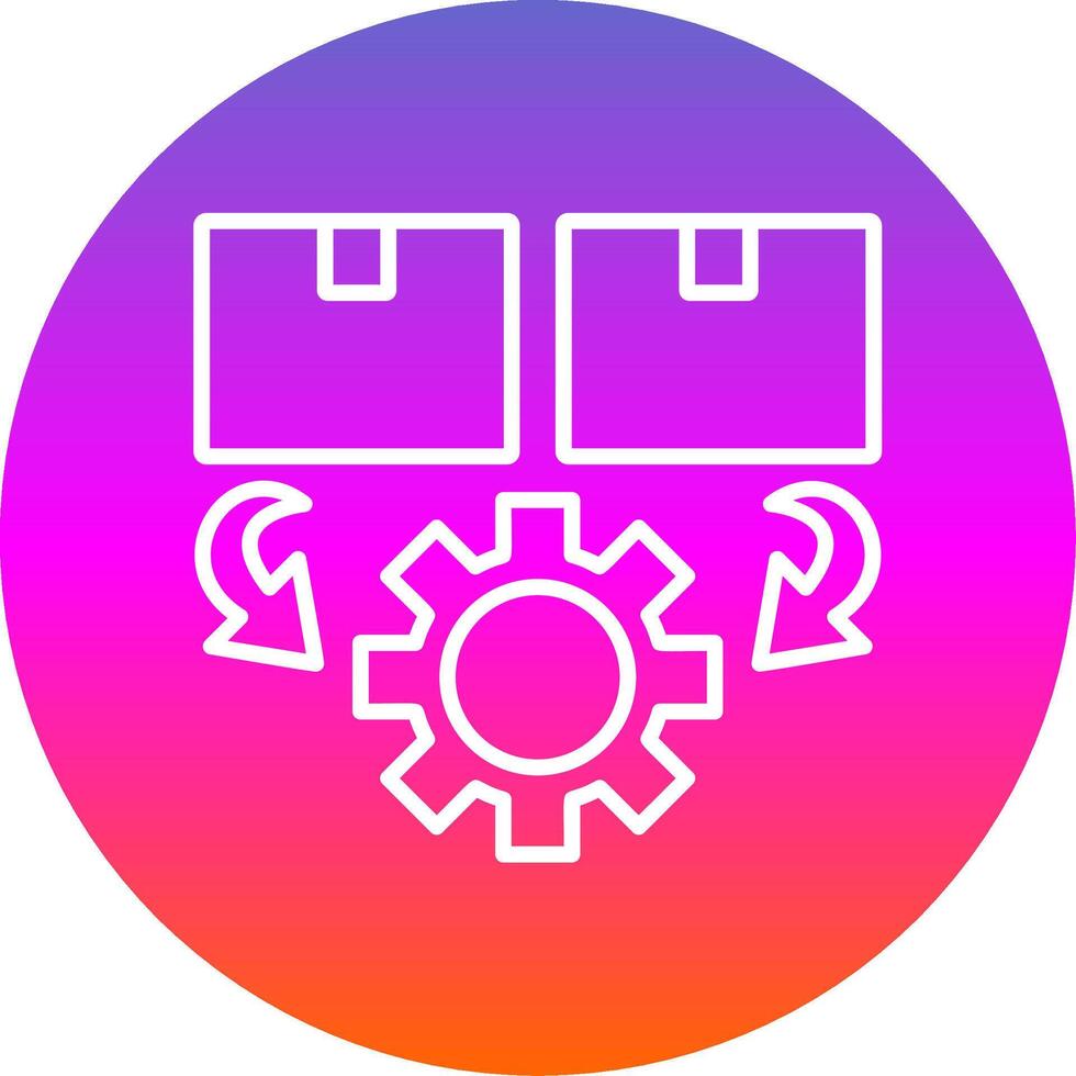Order Processing Line Gradient Circle Icon vector