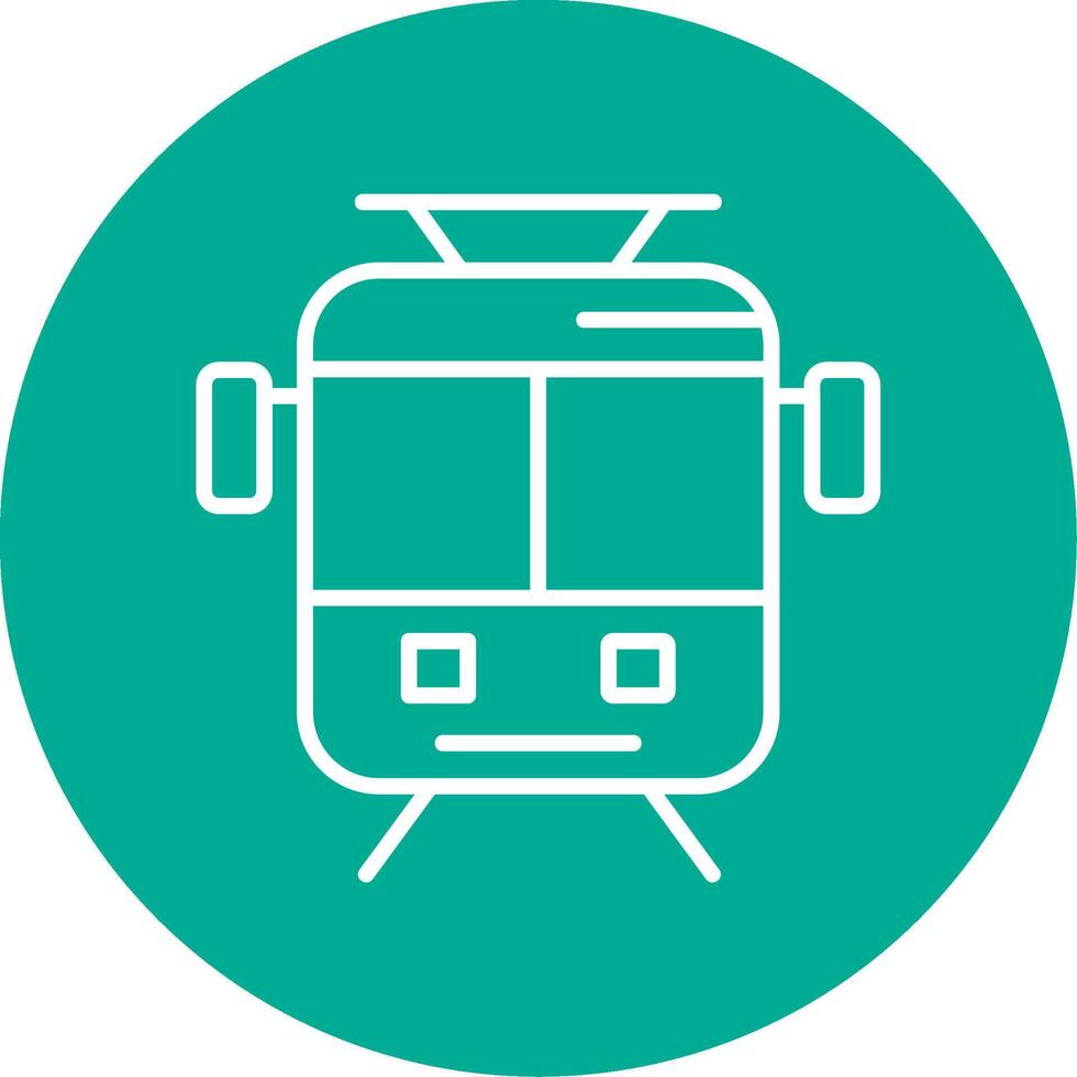 Old Tram Multi Color Circle Icon vector