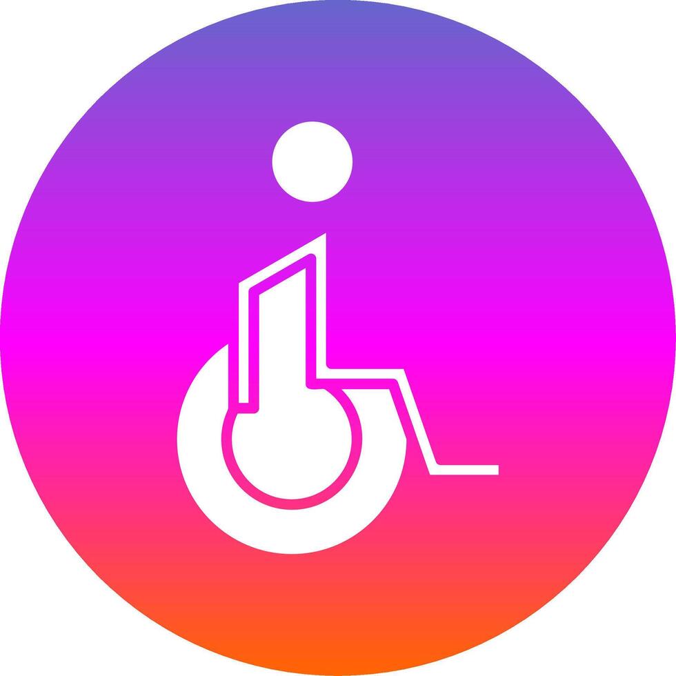 Handicaped Patient Glyph Gradient Circle Icon Design vector