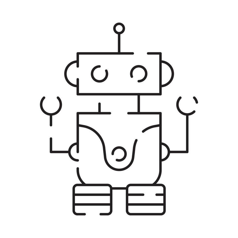Chatbot line icon. Humanoid robot. Personal voice assistance. Smart speaker artificial intelligence. Technology sign. vector