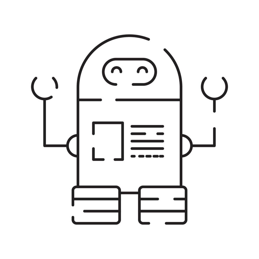 Chatbot line icon. Humanoid robot. Personal voice assistance. Smart speaker artificial intelligence. Technology sign. vector