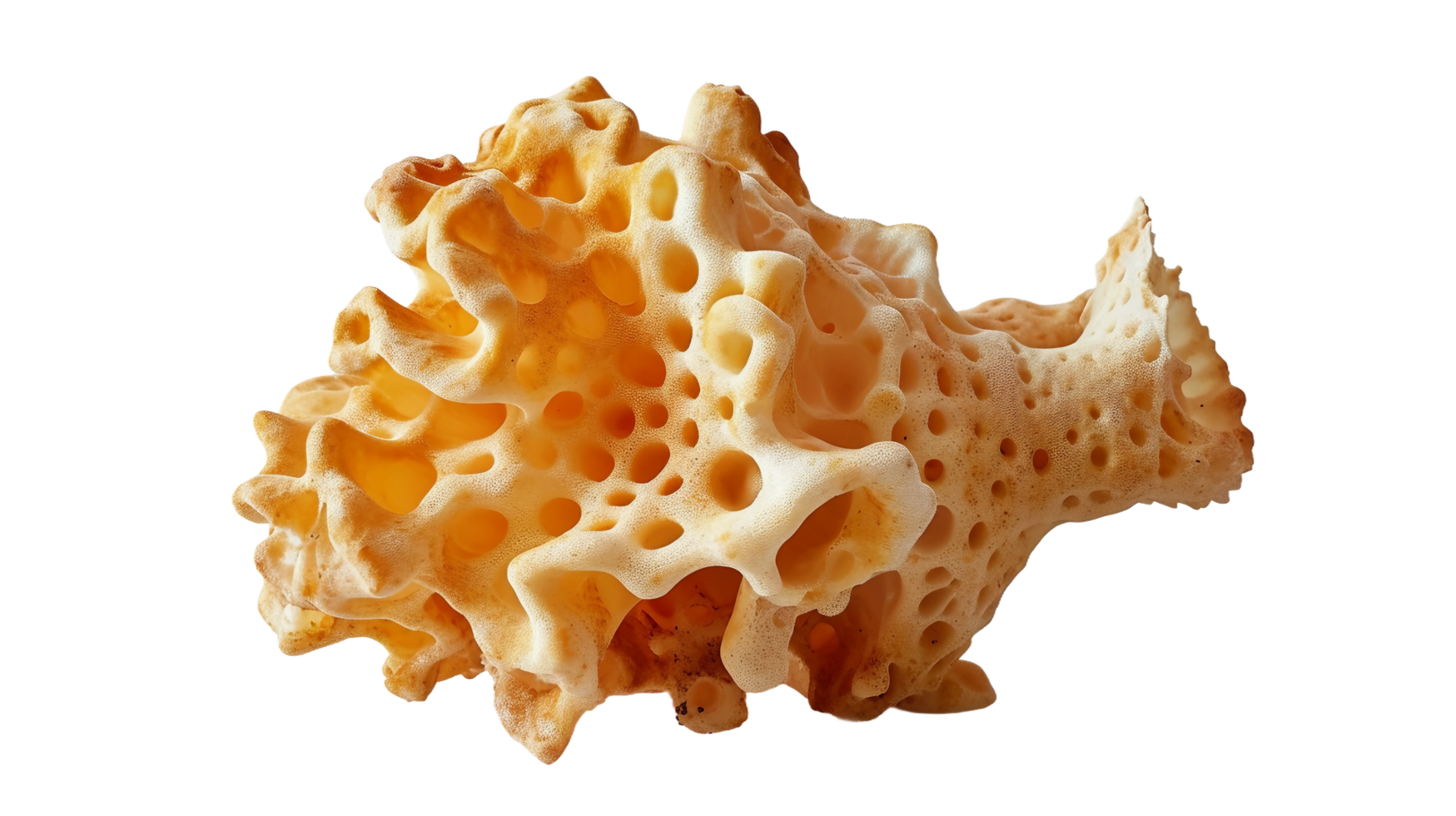 Sea Sponge Sculpture, on the transparent background. Format png