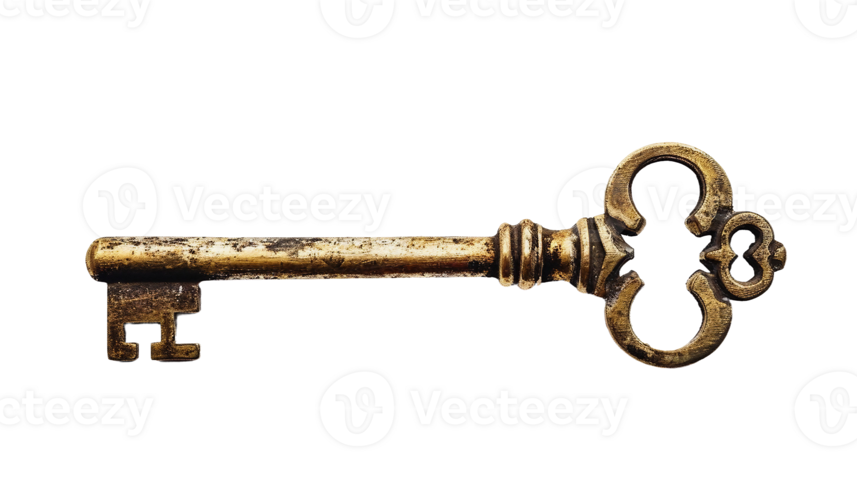 Vintage Brass Key Showcase On Transparent Background png