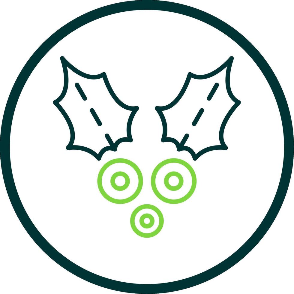 Holly Line Circle Icon Design vector