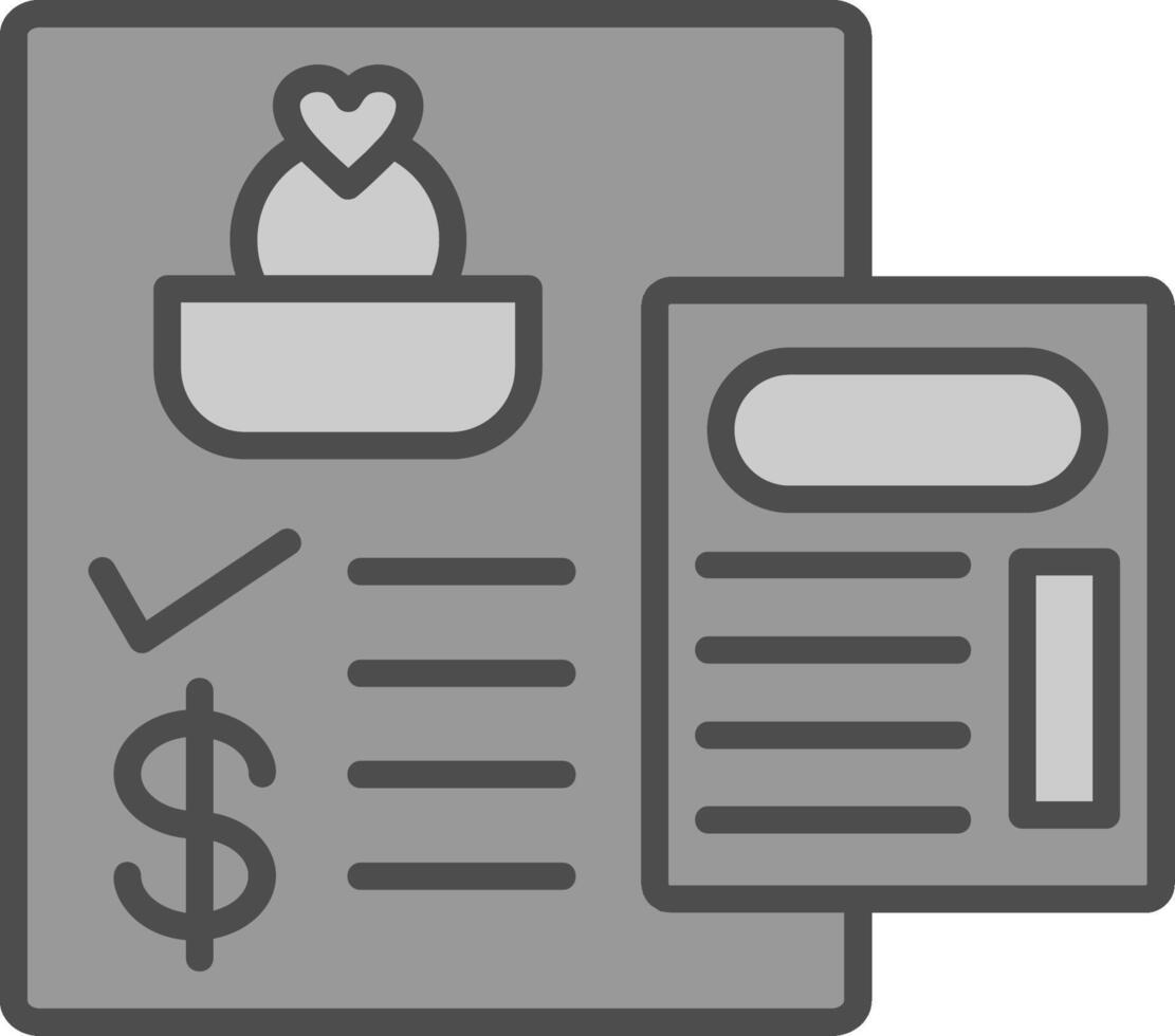 Wedding Cost Line Filled Greyscale Icon Design vector