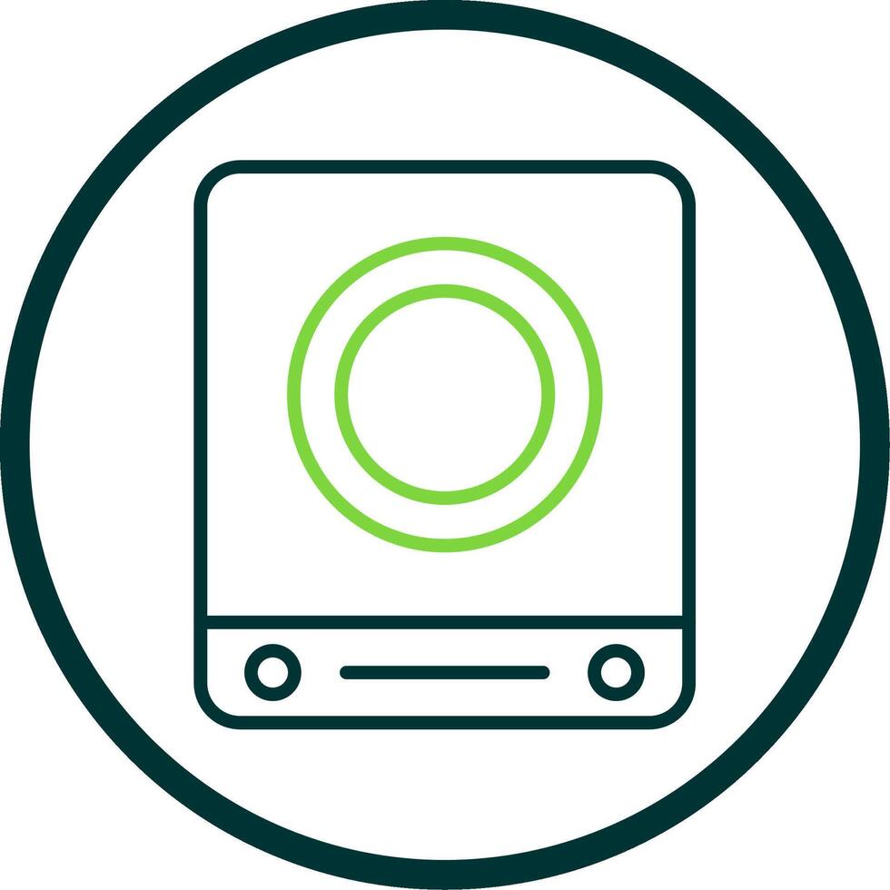 Induction Stove Line Circle Icon Design vector