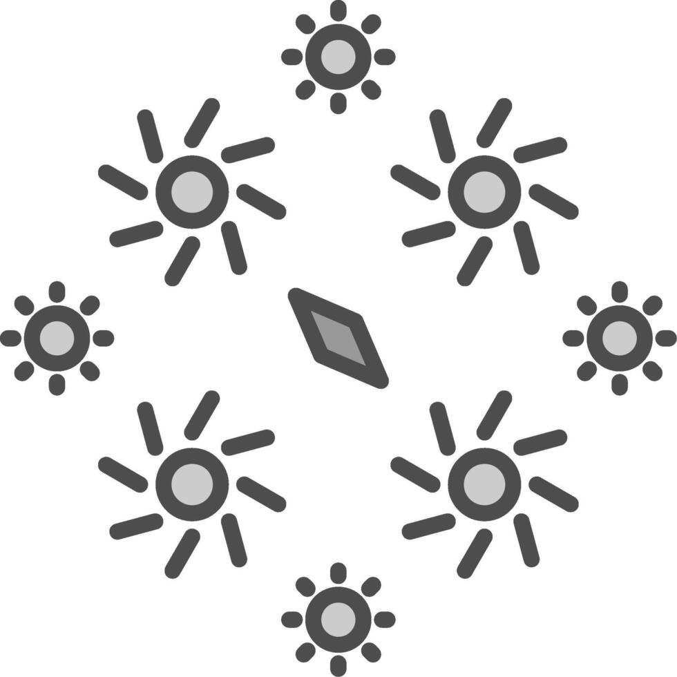 Firework Line Filled Greyscale Icon Design vector