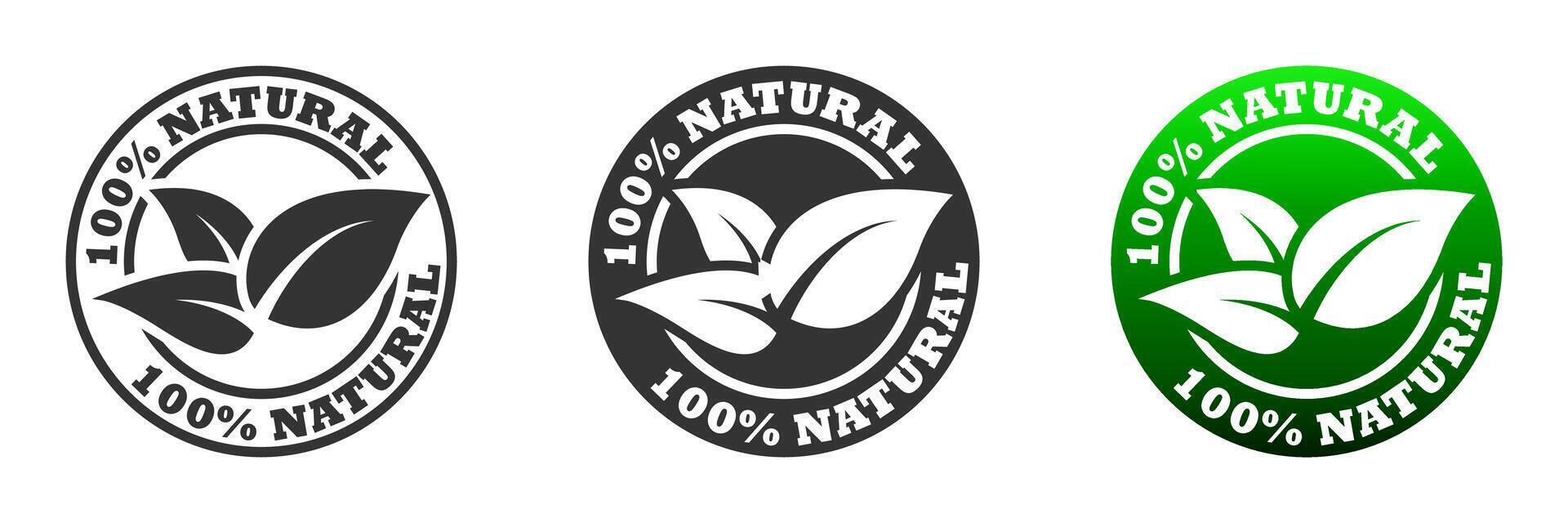 Natural icon with leaf. illustration. vector