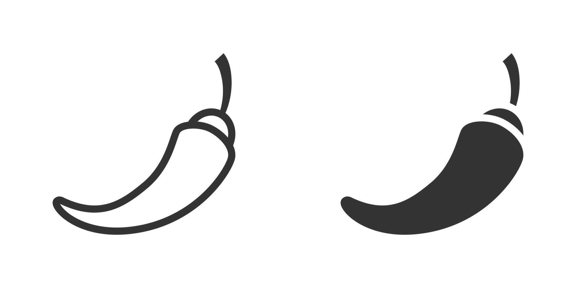 Chili icon isolated on a white background. illustration. vector