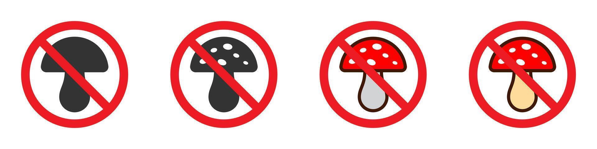 No mushroom sign. illustration. vector