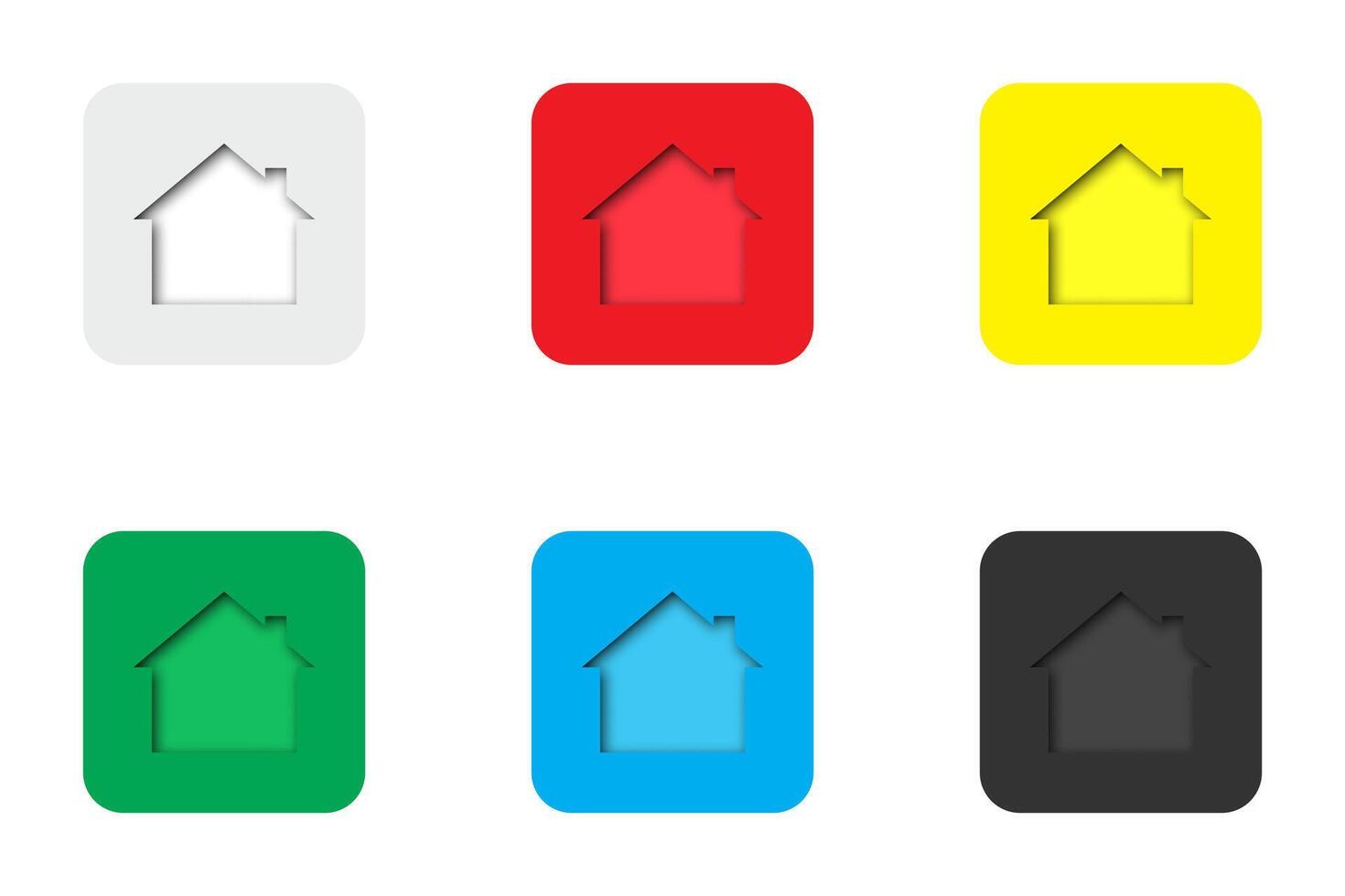 House of paper set. House with shadow. illustration. vector