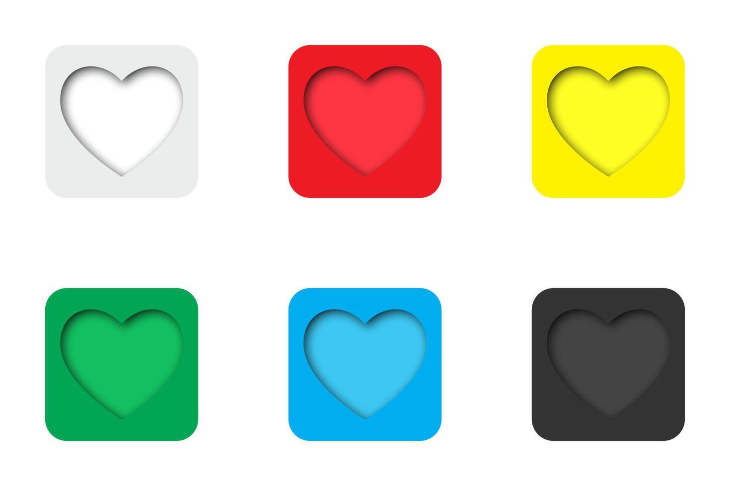 Heart icon set. illustration. vector