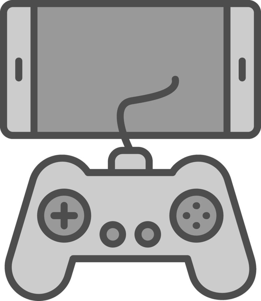 Mobile Game Line Filled Greyscale Icon Design vector