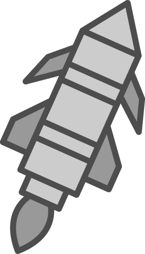 Missile Line Filled Greyscale Icon Design vector