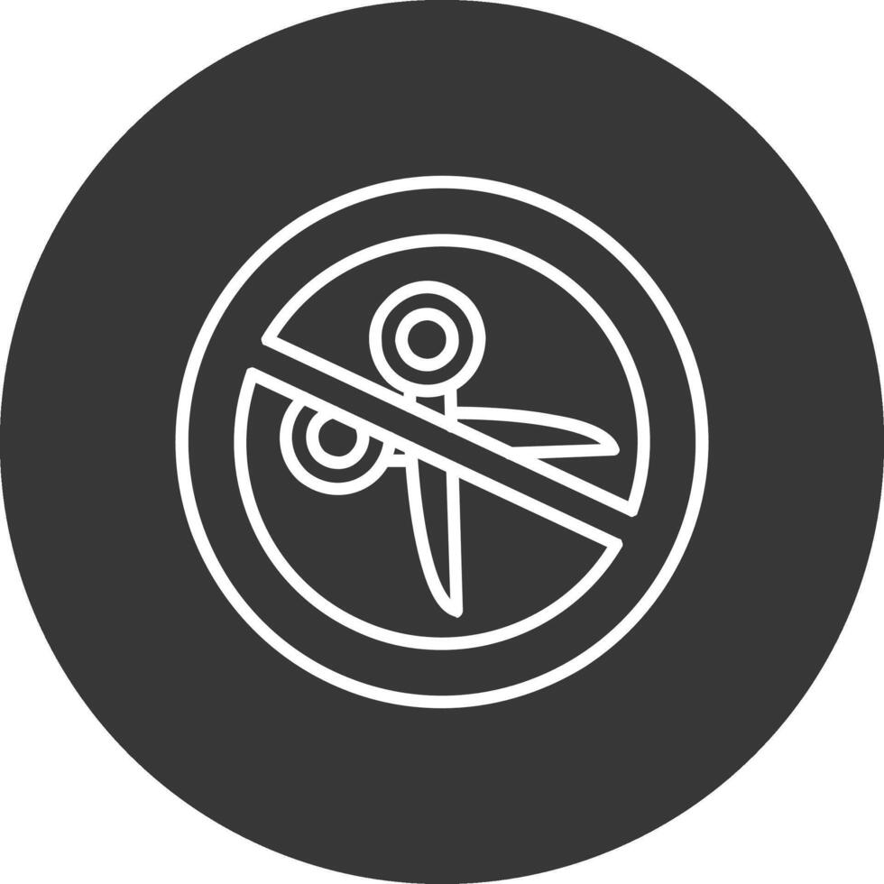 No Scissors Line Inverted Icon Design vector