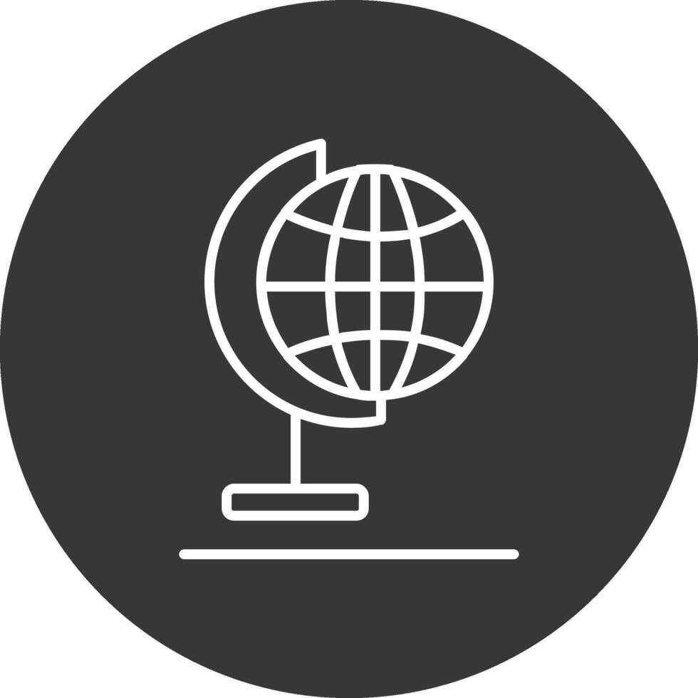 Globe Line Inverted Icon Design vector