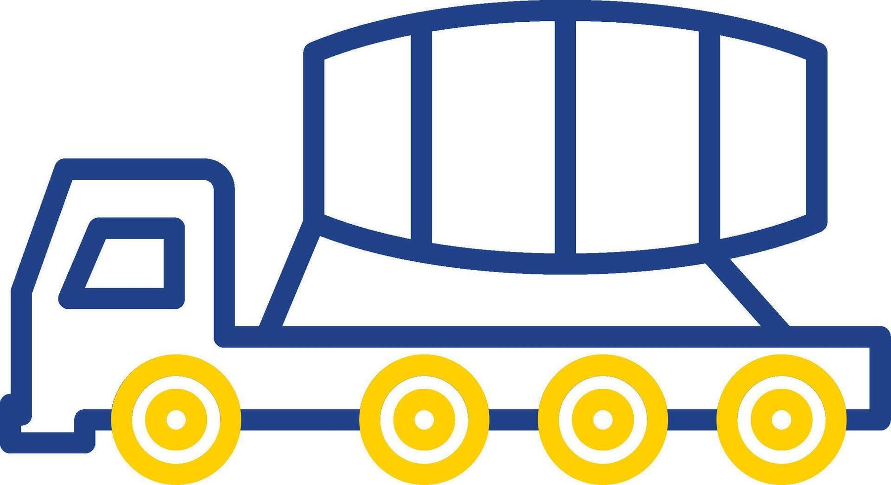 Cement Truck Line Two Colour Icon Design vector