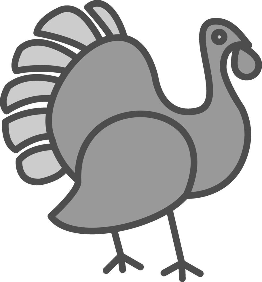 Turkey Line Filled Greyscale Icon Design vector