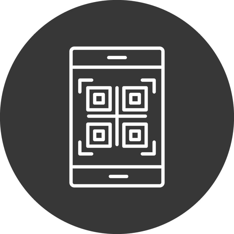 Qr Code Line Inverted Icon Design vector