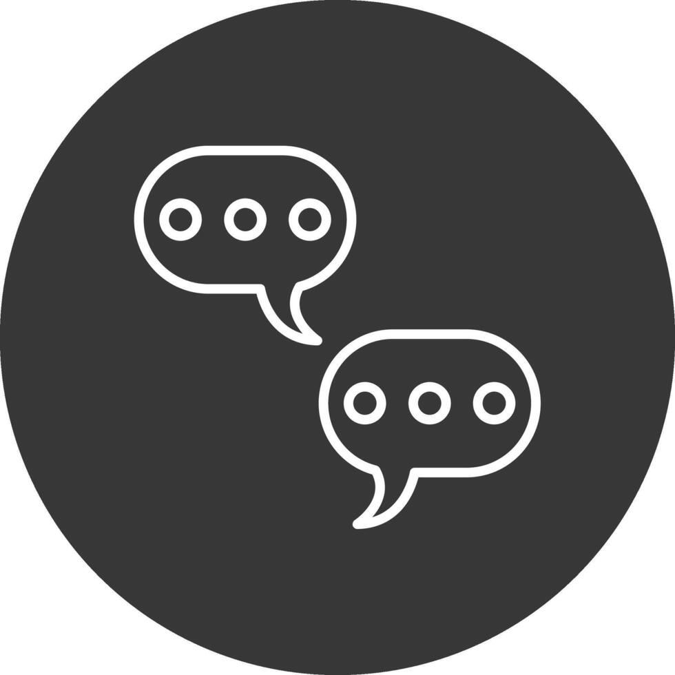 Chat Line Inverted Icon Design vector