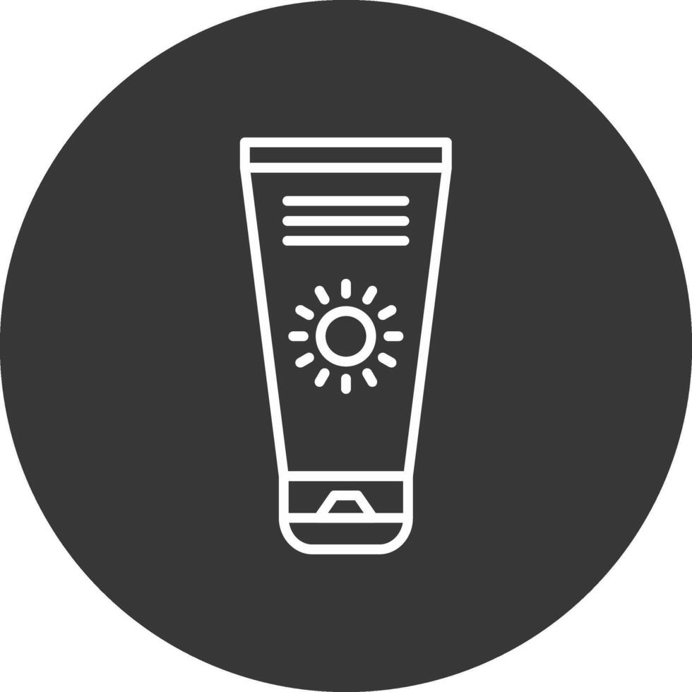 Sun Cream Line Inverted Icon Design vector