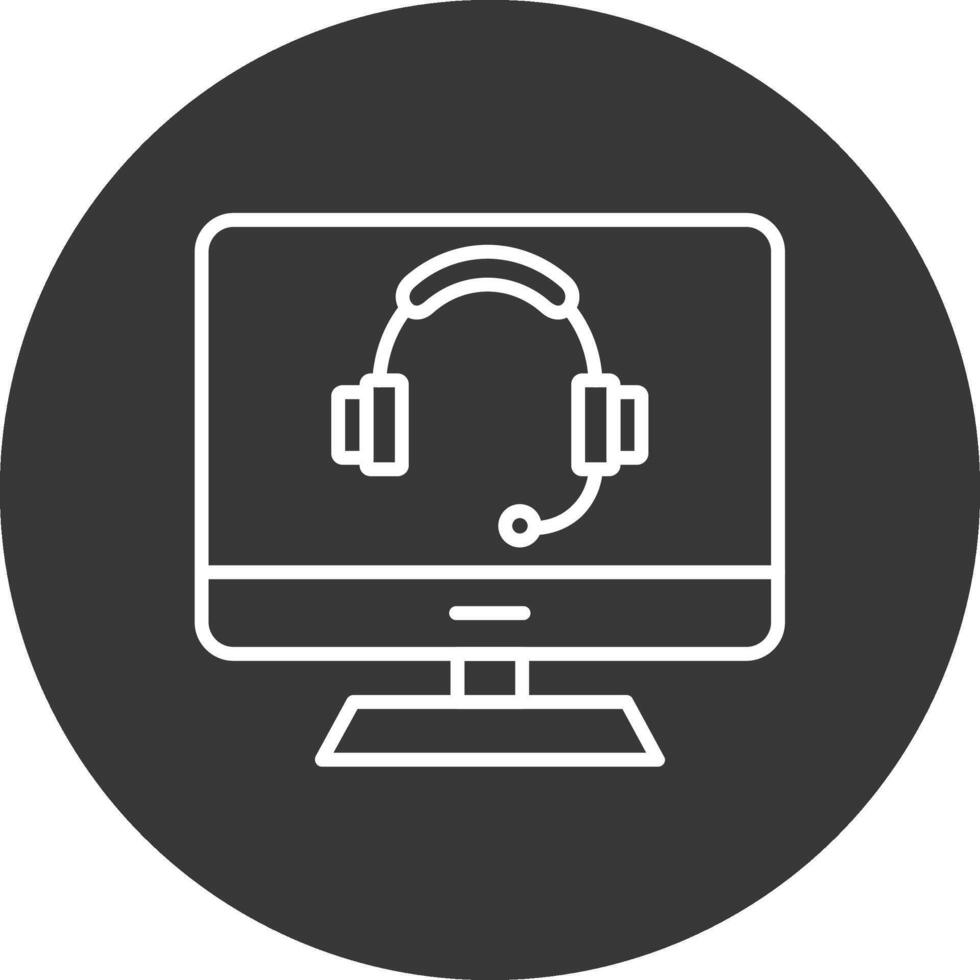 Computer Line Inverted Icon Design vector