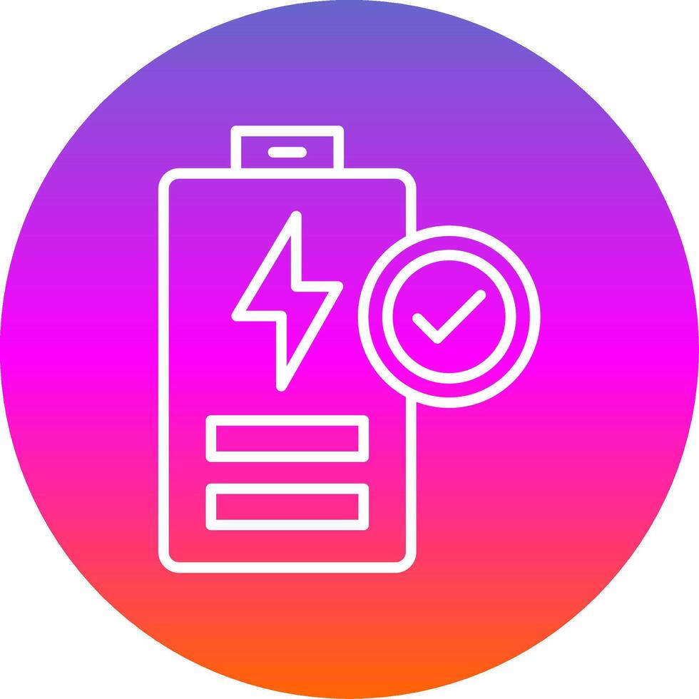 Battery Line Gradient Circle Icon vector