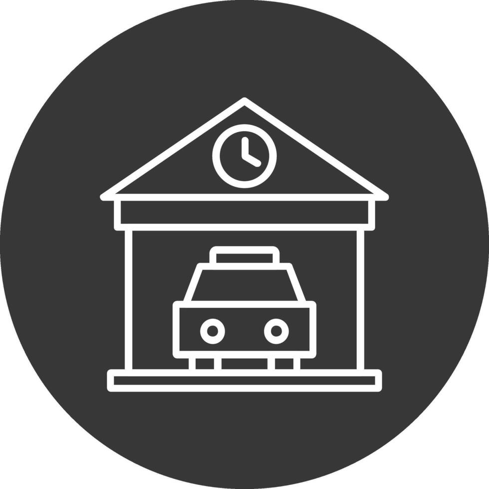 Garage Line Inverted Icon Design vector