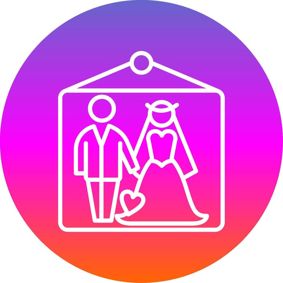 Wedding Photos Line Gradient Circle Icon vector