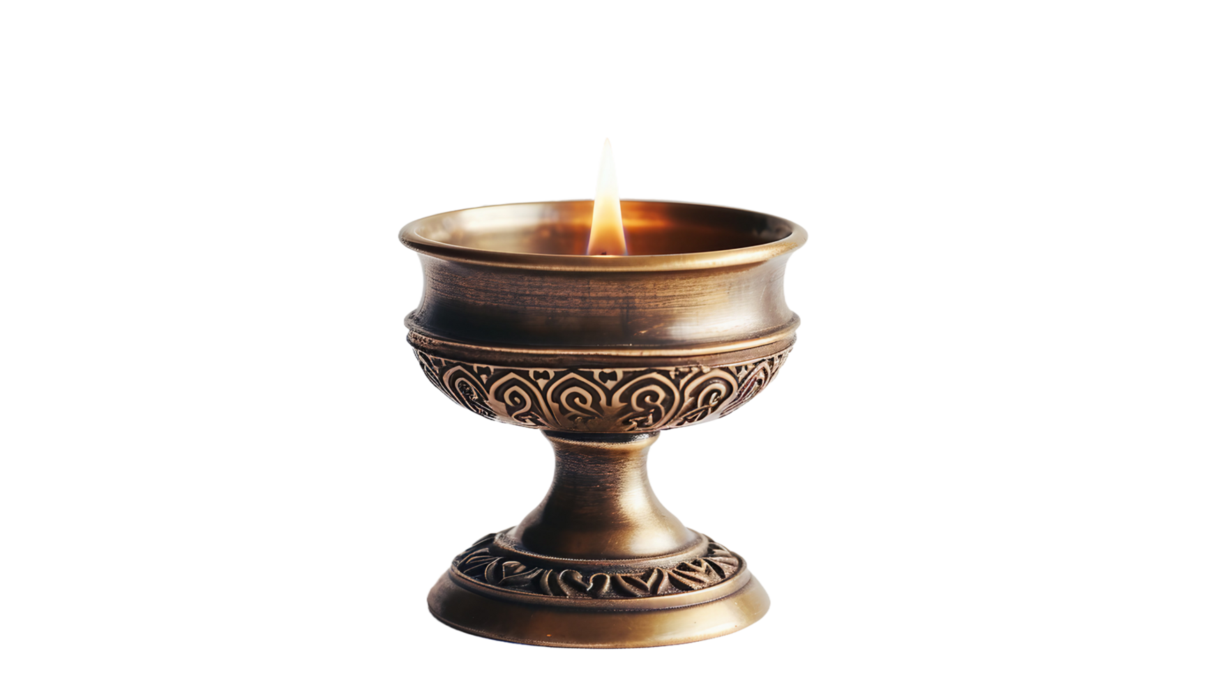 Antique Brass Candle Holder On Transparent Background png