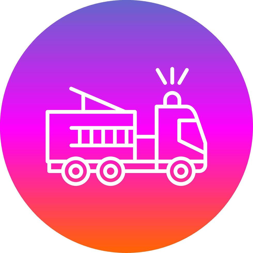 Fire Truck Line Gradient Circle Icon vector