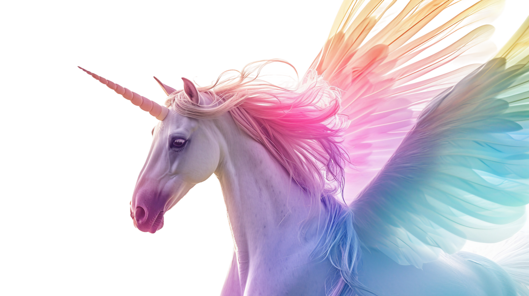 Rainbow-Hued Pegasus Mane, on the transparent background. Format png