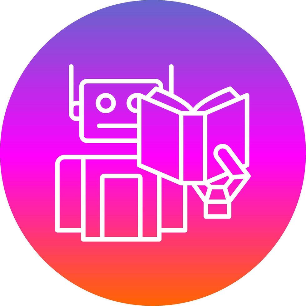 Robot Line Gradient Circle Icon vector