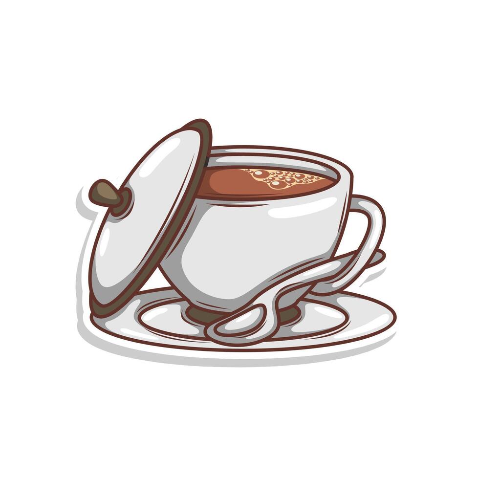 Coffee drink in cup illustration vector