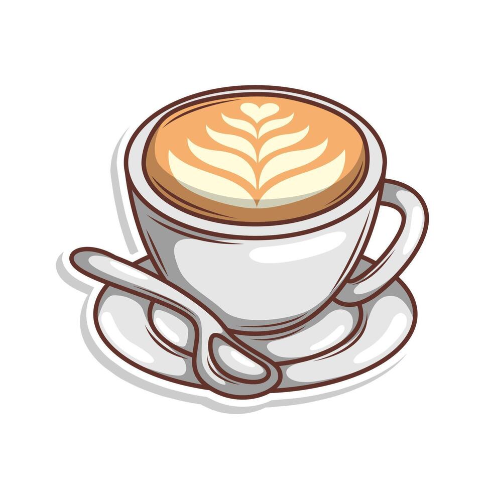 Coffee drink in cup illustration vector