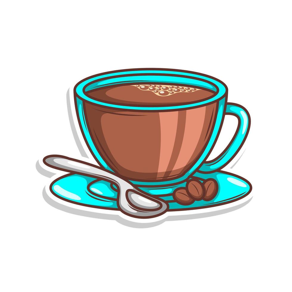 Coffee drink in cup illustration vector