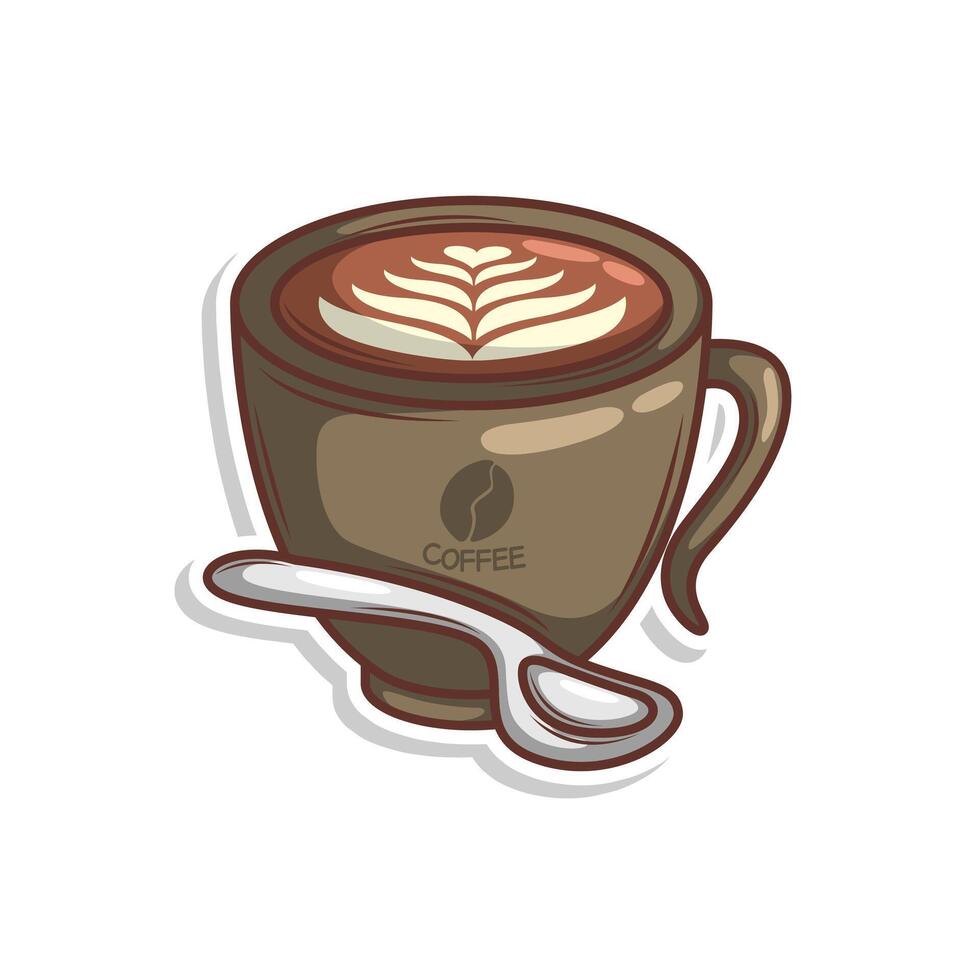 Coffee drink in cup illustration vector